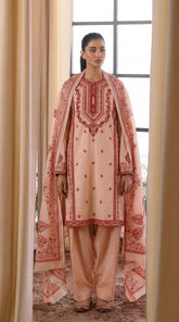 Ethnic Winter Khaddar Collection 25 | KR-05 | Pink & Peak